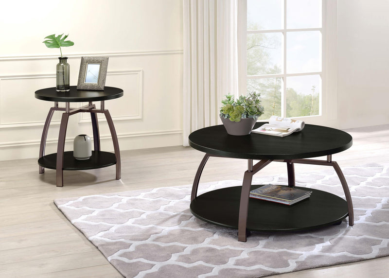 Dacre Round Engineered Wood Top Side End Table