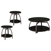Dacre 3-piece Round Coffee and End Table Set Dark Charcoal - alternate view