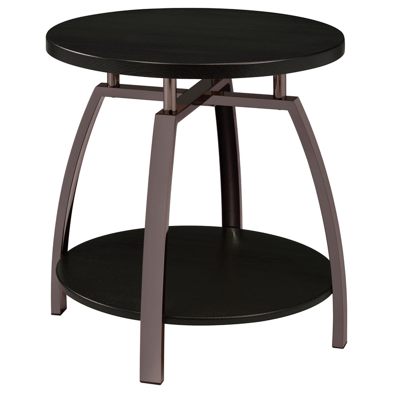 Dacre 3-piece Round Coffee and End Table Set Dark Charcoal - detail 3