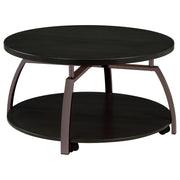 Dacre 3-piece Round Coffee and End Table Set Dark Charcoal - detail 4