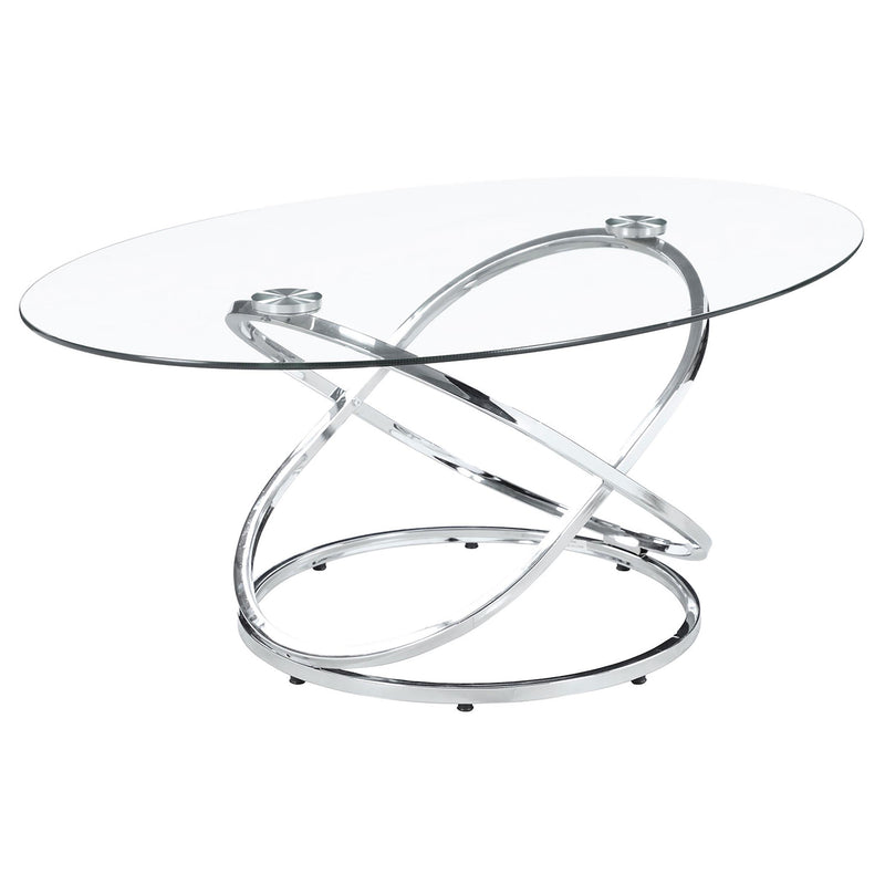 Warren 3-piece Oval Glass Top Coffee Table Set