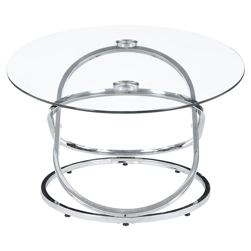 Warren 3-piece Oval Glass Top Coffee Table Set
