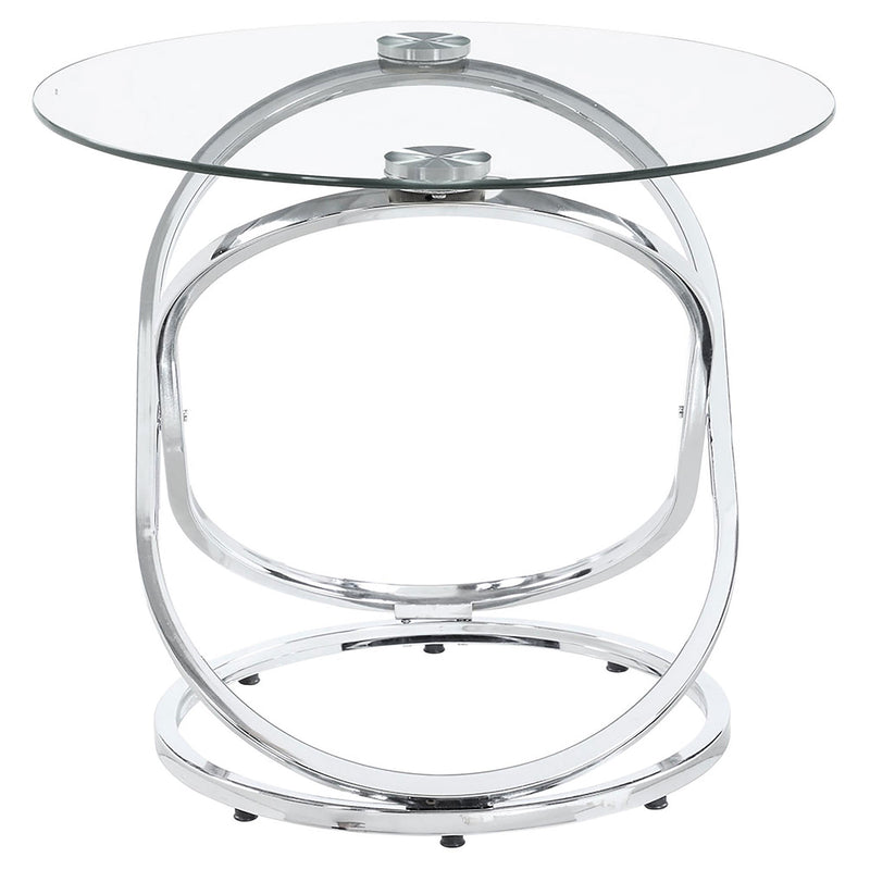 Warren 3-piece Oval Glass Top Coffee Table Set