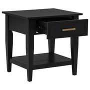 Lindenton 1-drawer Wood Occasional Side End Table Black - detail 3