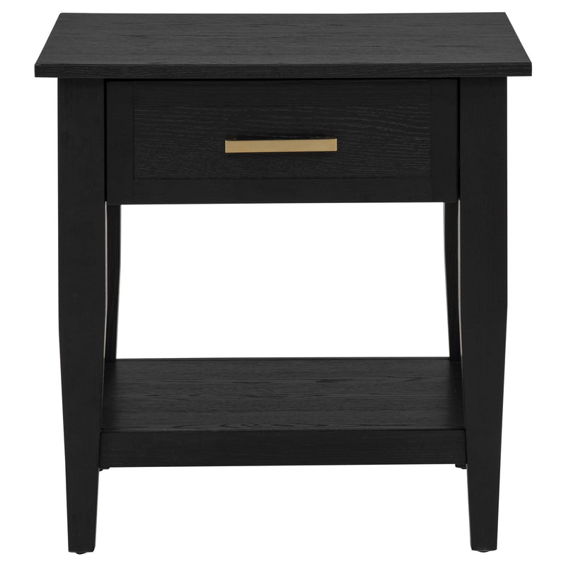 Lindenton 1-drawer Wood Occasional Side End Table Black - detail 4