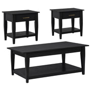 Lindenton 3-piece Wood Lift-Top Coffee and End Table Set Black - detail 3