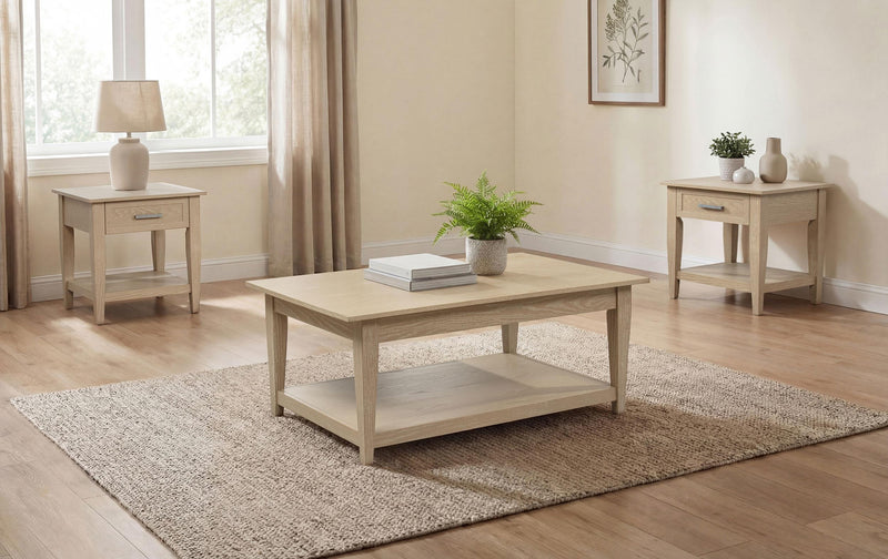 Lindenton 3-piece Wood Lift-Top Coffee and End Table Set Blonde
