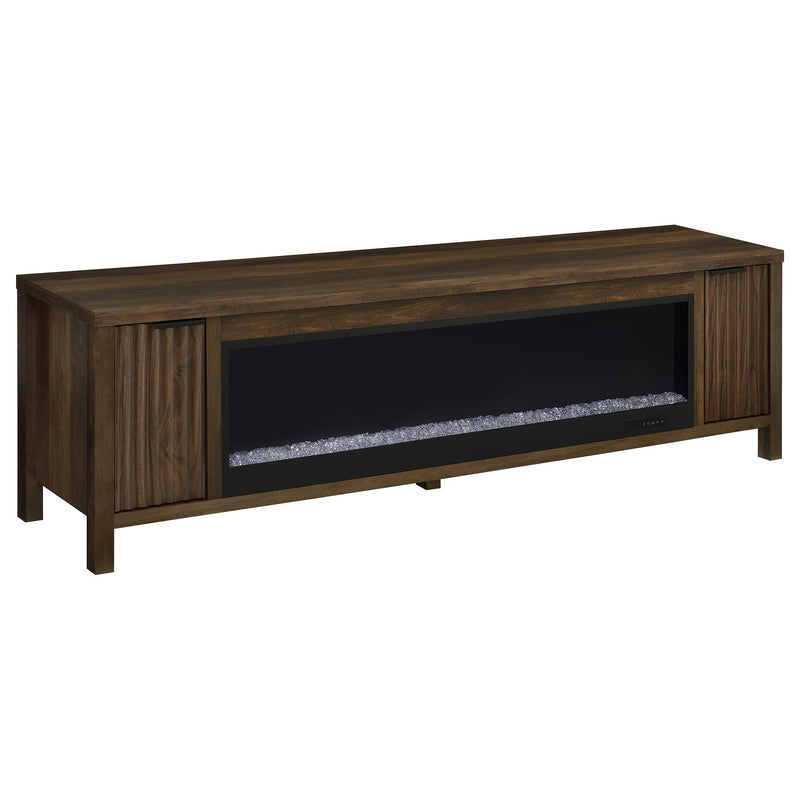 Carey 79-inch TV Stand Fireplace Media Console Dark Pine - alternate view