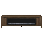 Carey 79-inch TV Stand Fireplace Media Console Dark Pine - detail 4