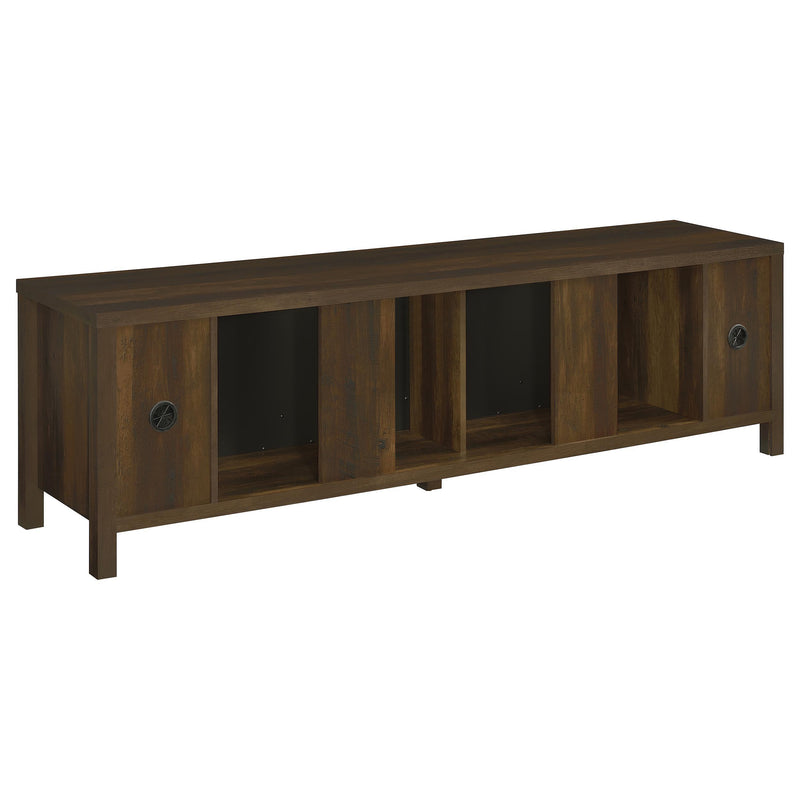 Carey 79-inch TV Stand Fireplace Media Console Dark Pine - detail 7