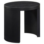 Sweeney 24-inch Round Wood Occasional Side End Table Black - alternate view