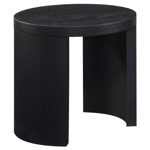 Sweeney 24-inch Round Wood Occasional Side End Table Black - alternate view