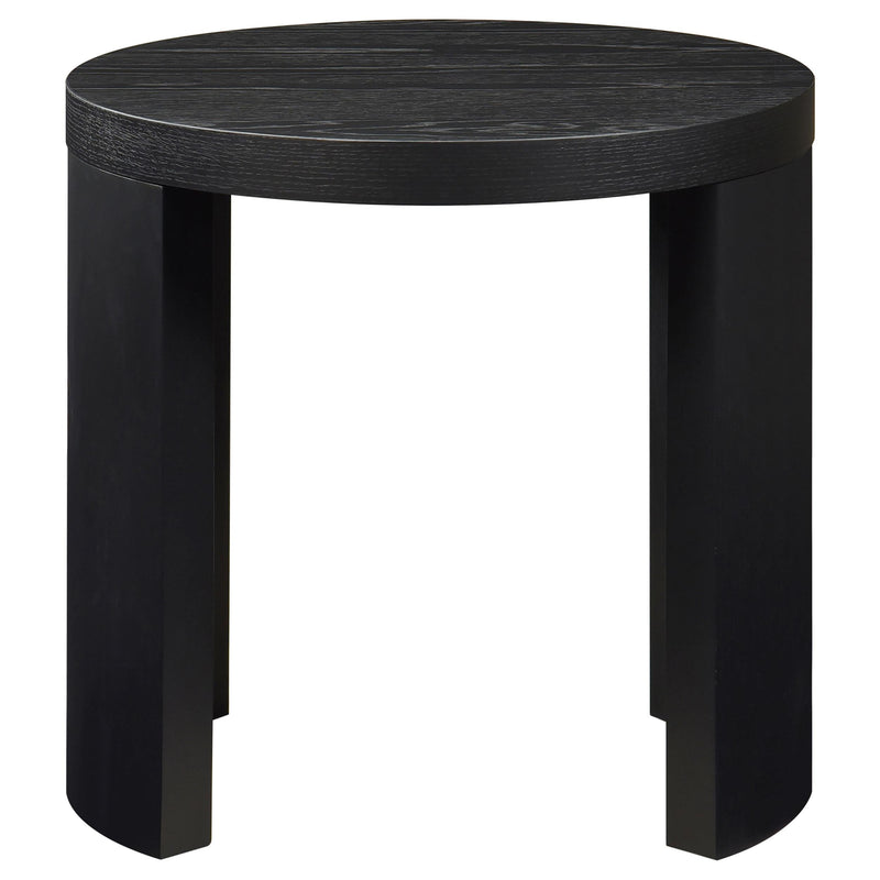 Sweeney 24-inch Round Wood Occasional Side End Table Black - detail 3