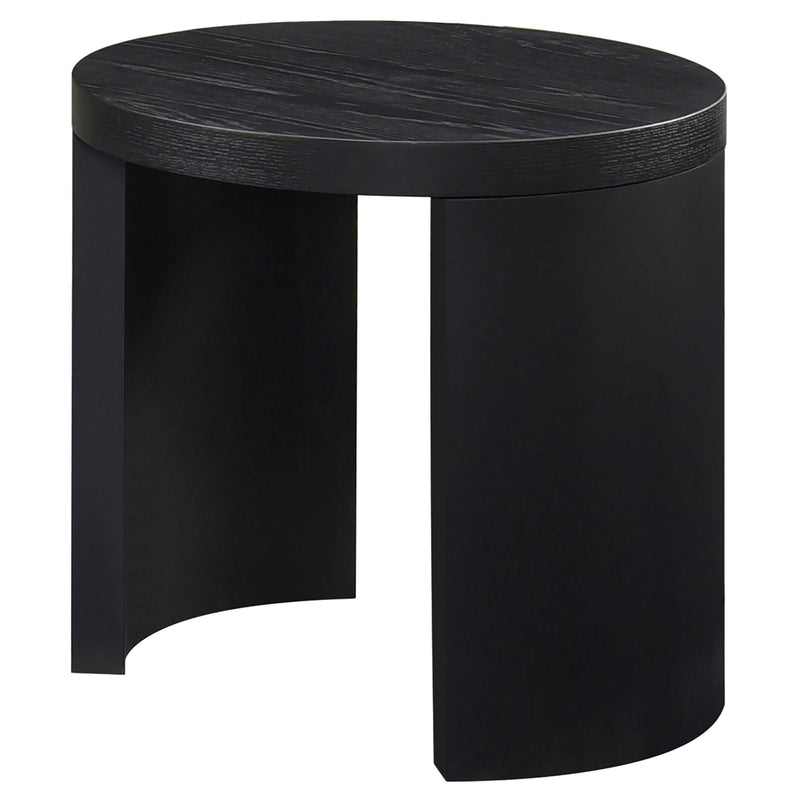 Sweeney 24-inch Round Wood Occasional Side End Table Black - detail 4
