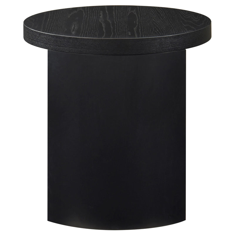 Sweeney 24-inch Round Wood Occasional Side End Table Black - detail 5