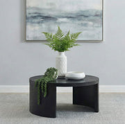 Sweeney 39-inch Round Wood Occasional Cocktail Coffee Table Black