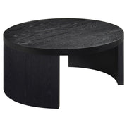 Sweeney 39-inch Round Wood Occasional Cocktail Coffee Table Black - alternate view