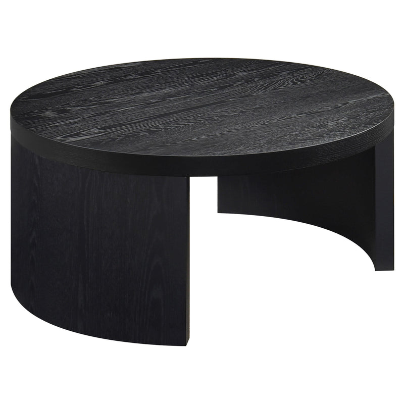 Sweeney 39-inch Round Wood Occasional Cocktail Coffee Table Black - alternate view