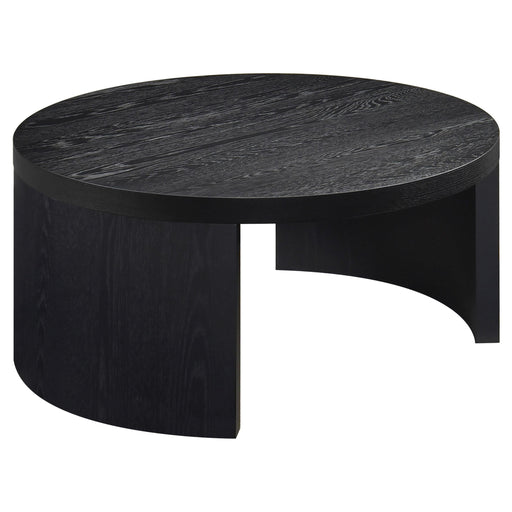 Sweeney 39-inch Round Wood Occasional Cocktail Coffee Table Black - alternate view