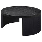 Sweeney 39-inch Round Wood Occasional Cocktail Coffee Table Black - detail 3