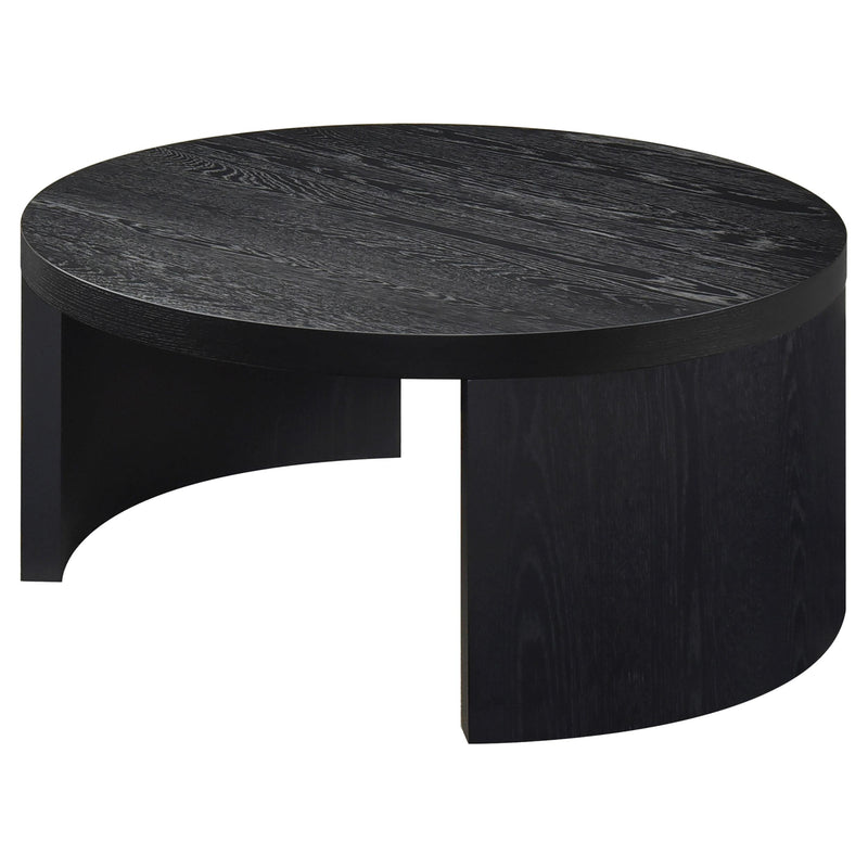 Sweeney 39-inch Round Wood Occasional Cocktail Coffee Table Black - detail 3