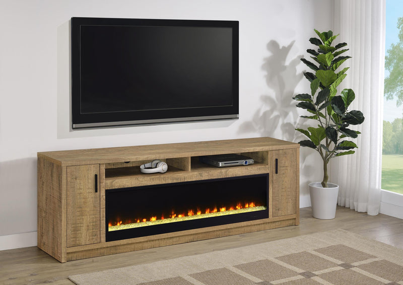 Eddy 79-inch 2-door TV Stand Fireplace Media Console