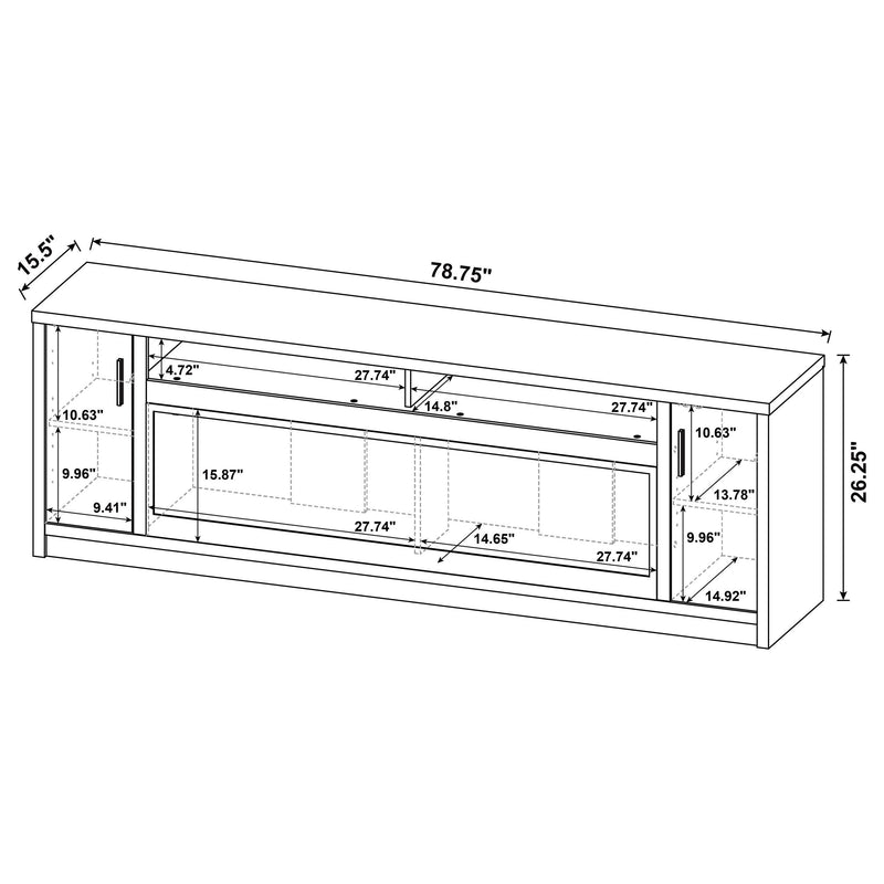 Eddy 79-inch 2-door TV Stand Fireplace Media Console