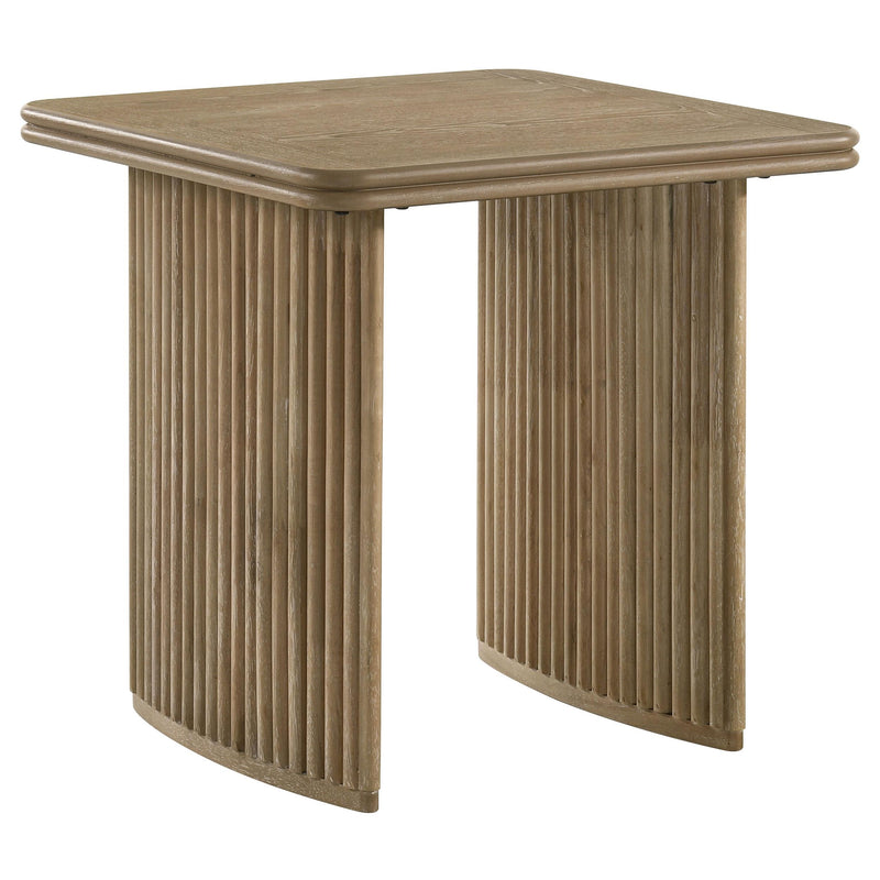 Adina Square Wood Side End Table Distressed Light Brown - alternate view