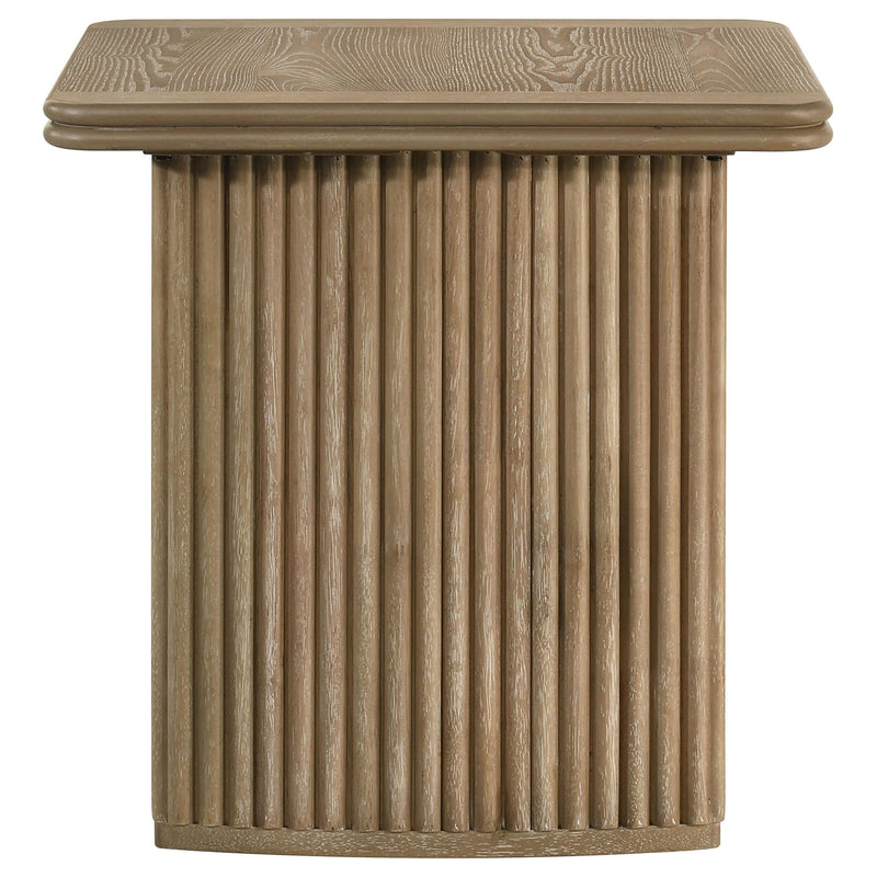 Adina Square Wood Side End Table Distressed Light Brown - detail 5