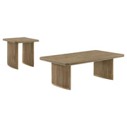 Adina 2-piece Wood Coffee Table Set Distressed Light Brown - alternate view