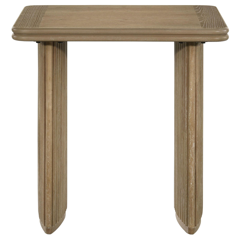 Adina 2-piece Wood Coffee Table Set Distressed Light Brown - detail 4