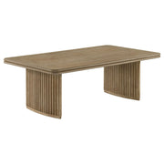 Adina 2-piece Wood Coffee Table Set Distressed Light Brown - detail 7