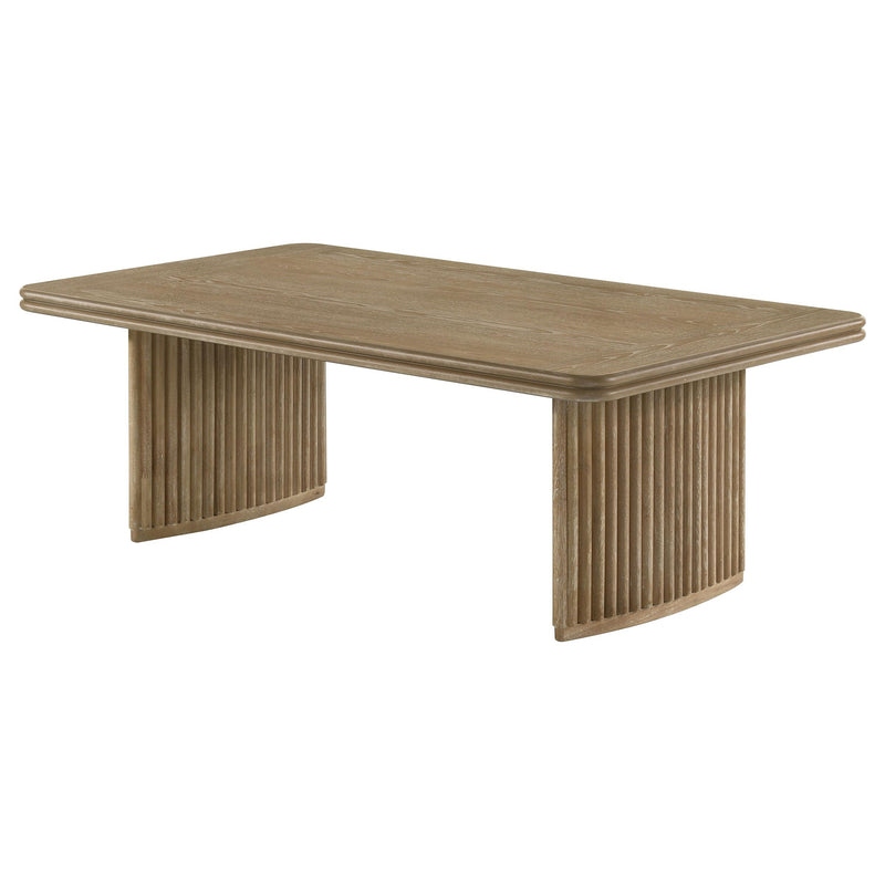 Adina Rectangular Wood Coffee Table Distressed Light Brown - detail 4