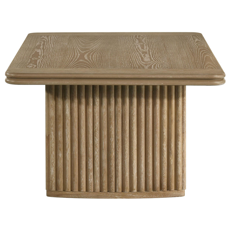 Adina Rectangular Wood Coffee Table Distressed Light Brown - detail 5