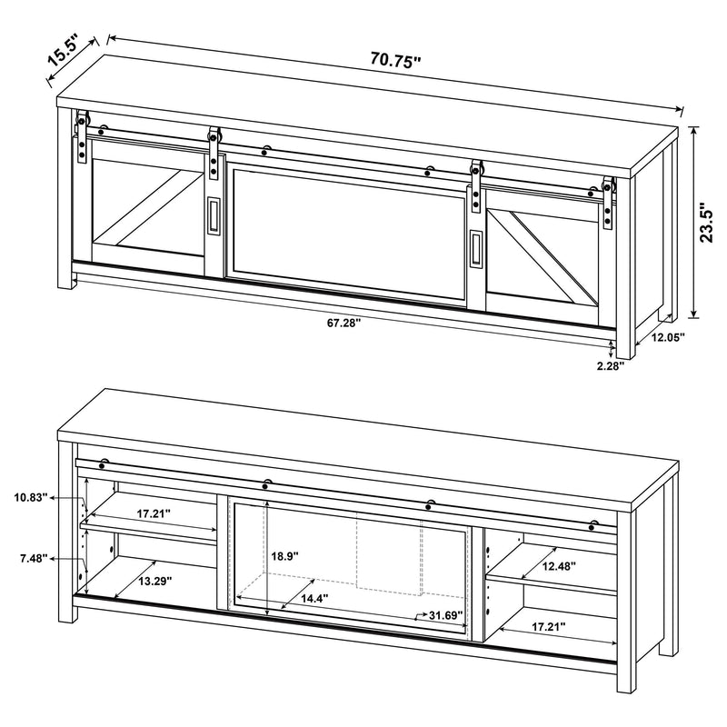 Enfield 71-inch TV Stand Fireplace Media Console