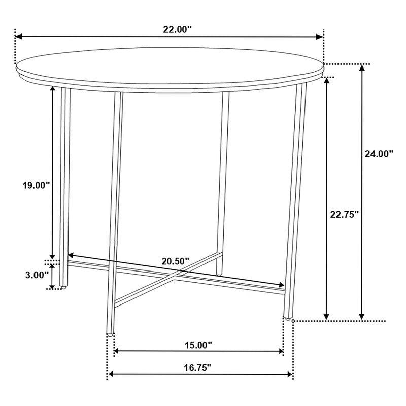 Ellison Round Marble Top Side End Table White and