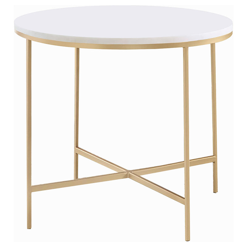 Ellison 2-piece Round Marble Coffee and End Table Set