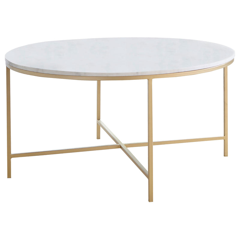 Ellison 2-piece Round Marble Coffee and End Table Set