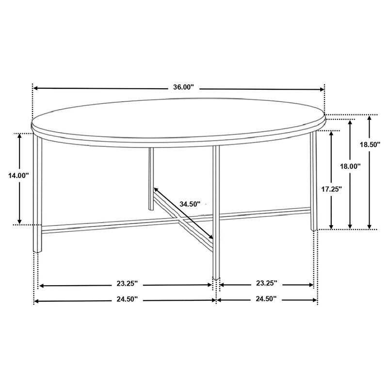 Ellison Round Marble Top Coffee Table White and