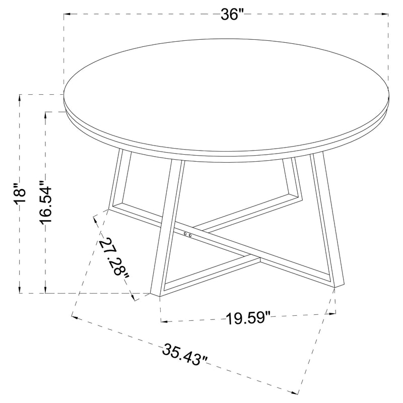 Hugo Round Faux Marble Coffee Table White and Matte