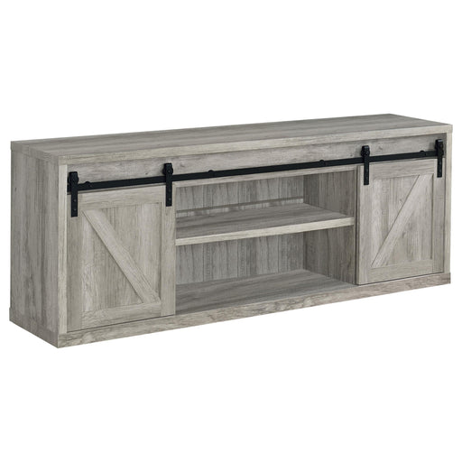 Brockton 2-door Engineered Wood 71-inch TV Stand Grey Driftwood - alternate view