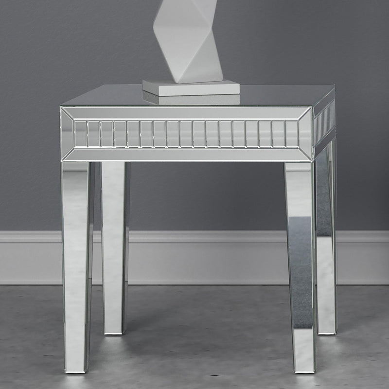 Whitfield Square Mirrored End Side Table