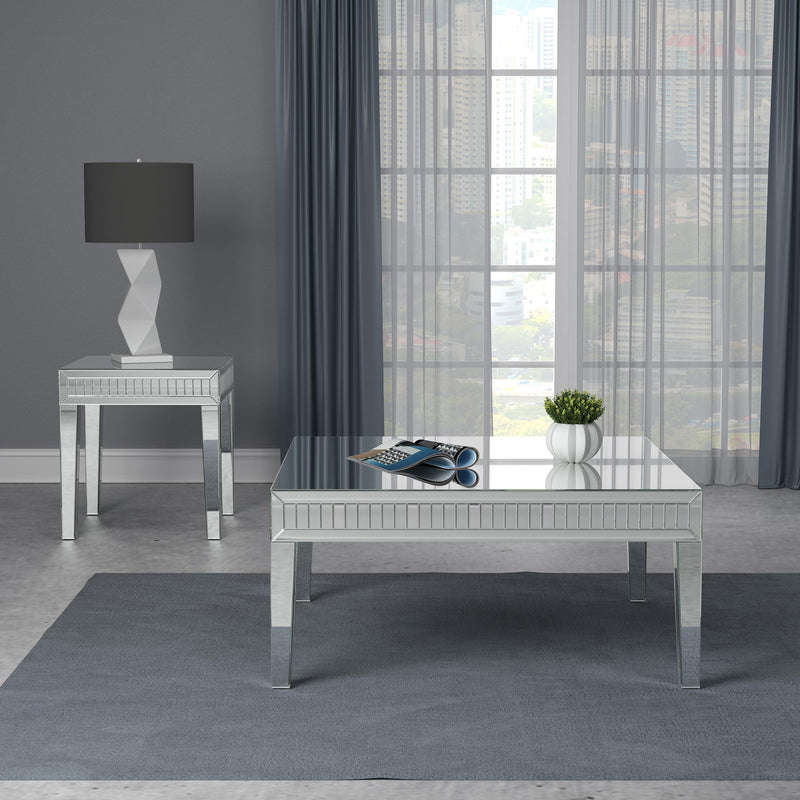 Whitfield Square Mirrored End Side Table
