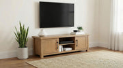 Beasley 2-Door 71-Inch Wood TV Stand Media Console Golden Oak