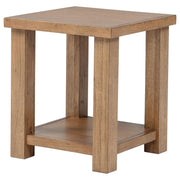 Beasley Square Wood End Side Table With Shelf Golden Oak - detail 4