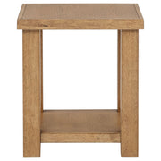 Beasley Square Wood End Side Table With Shelf Golden Oak - detail 5