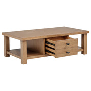 Beasley 2-Drawer Wood Coffee Table Golden Oak - detail 3