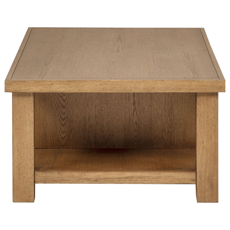 Beasley 2-Drawer Wood Coffee Table Golden Oak - detail 6