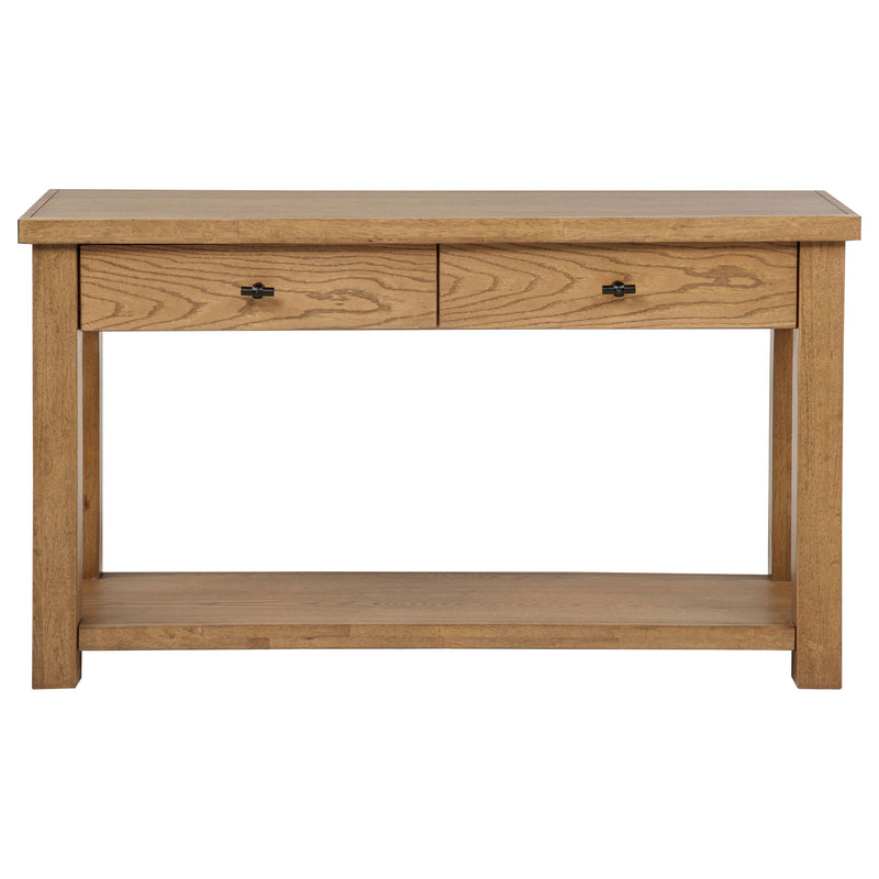 Beasley 2-Drawer Wood Console Table Golden Oak - detail 4