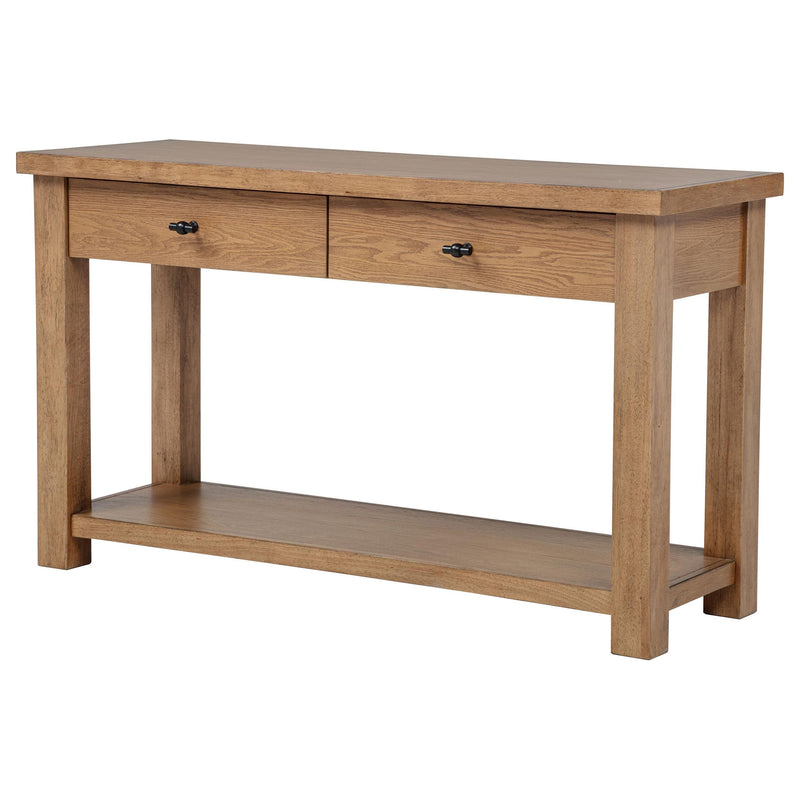 Beasley 2-Drawer Wood Console Table Golden Oak - detail 5